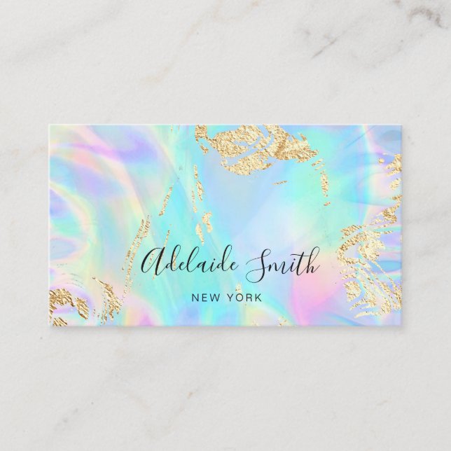 simulated glitter details FAUX holographic Business Card (Front)