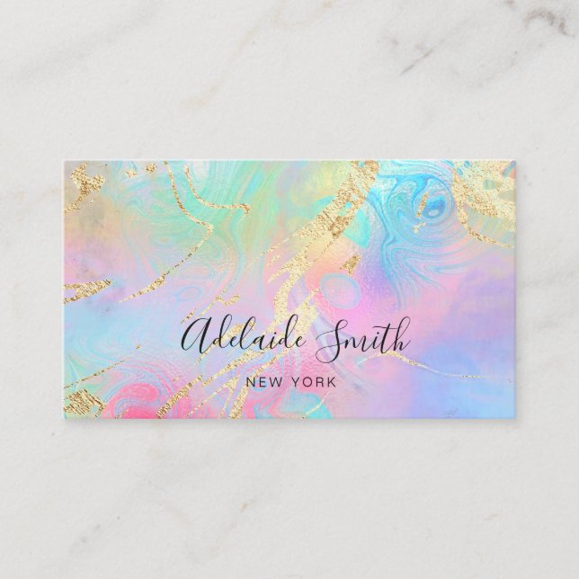 simulated glitter details FAUX holographic effect Business Card (Front)