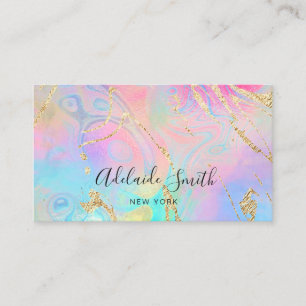 simulated glitter details FAUX iridescence Business Card