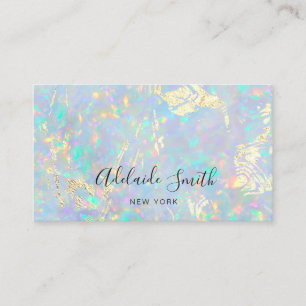 simulated glitter details on opal texture business card