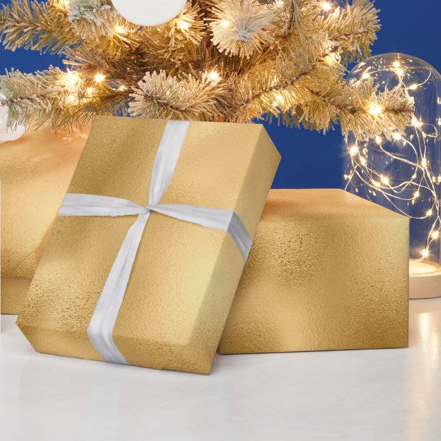 Simulated Gold Foil Texture Elegant Celebration Wrapping Paper (Holidays)