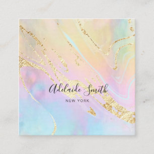 simulated gold glitter pastel colours square business card