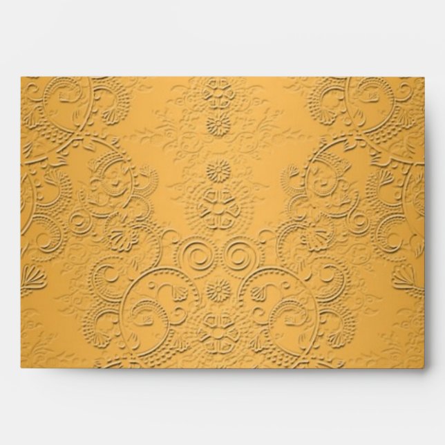 Simulated Gold with Embossed Ornate Design Envelopes (Front)