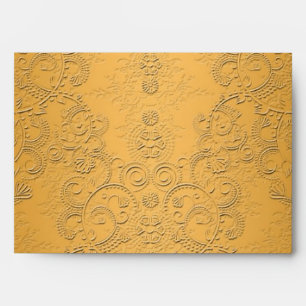 Simulated Gold with Embossed Ornate Design Envelopes