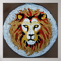 Simulated Lion Mosaic Unique Interesting