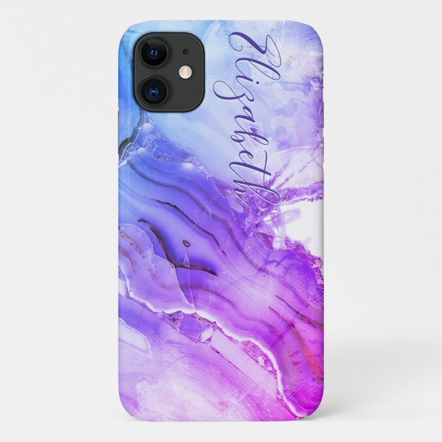 Simulated Marble Granite Purple Blue Case-Mate iPhone Case (Back)