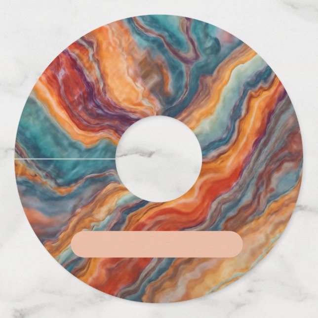 Simulated Marble Wine Glass Tags (Front)