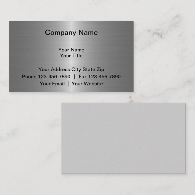 Simulated Metal Business Cards (Front/Back)