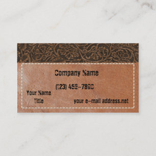 Simulated Saddle Leather Business Card