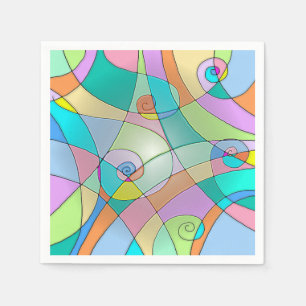 Simulated Stained Glass Colourful Design Napkin
