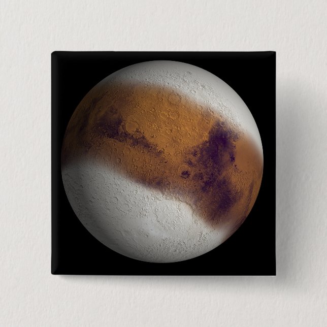 Simulated view of Mars 15 Cm Square Badge (Front)
