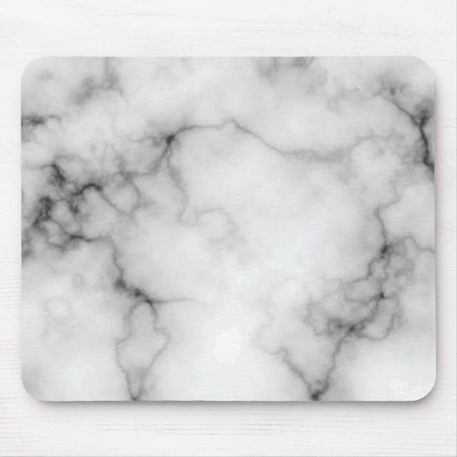 Simulated White and Black Marble Mouse Mat (Front)