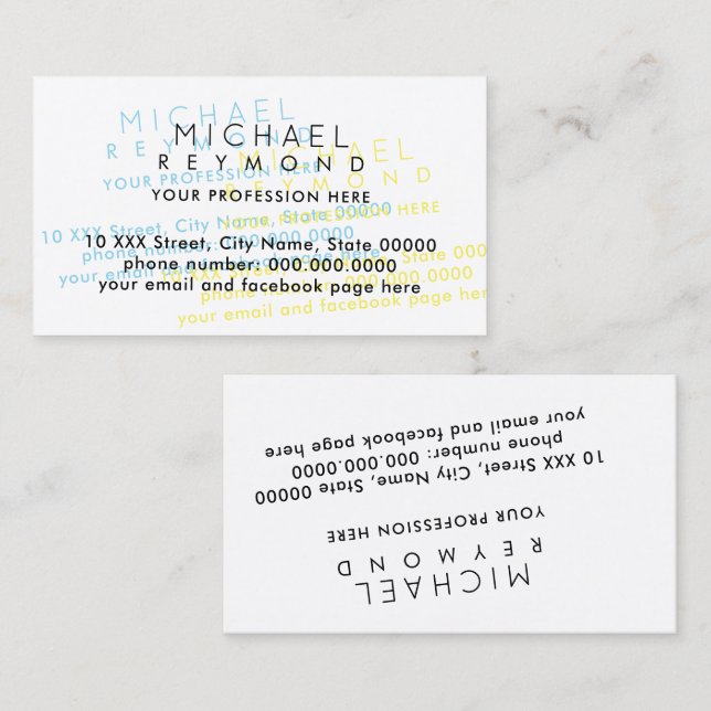 Simulating Printing Errors I overprints white Business Card (Front/Back)