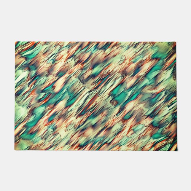 Simulating rocky or stalagmite in green to sepia  doormat (Front)