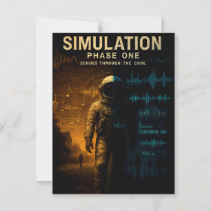 Simulation Phase One Poster - Glitch Astronaut Art Postcard