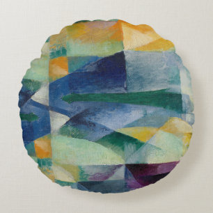 Simultaneous Window 1912 by Robert Delaunay Round Cushion