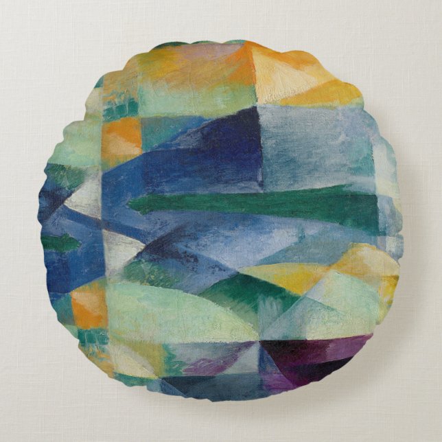 Simultaneous Window 1912 by Robert Delaunay Round Cushion (Front)