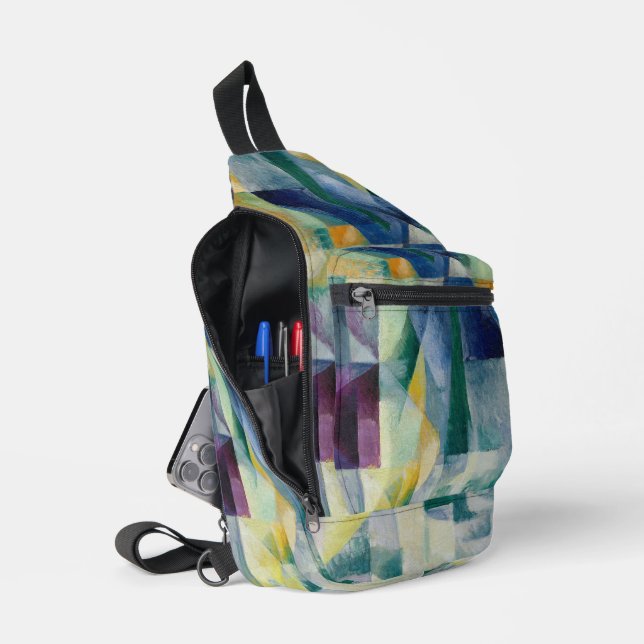 Simultaneous Window 1912 by Robert Delaunay Sling Bag (Open)