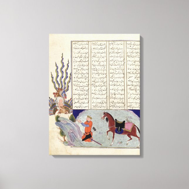Simurgh offers Zal, the father of Roustem Canvas Print (Front)