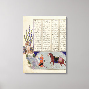 Simurgh offers Zal, the father of Roustem Canvas Print