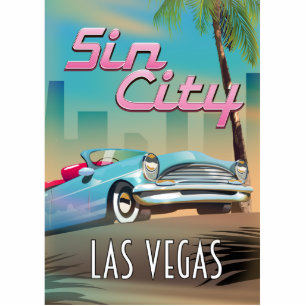 Sin city Las Vegas travel poster Standing Photo Sculpture