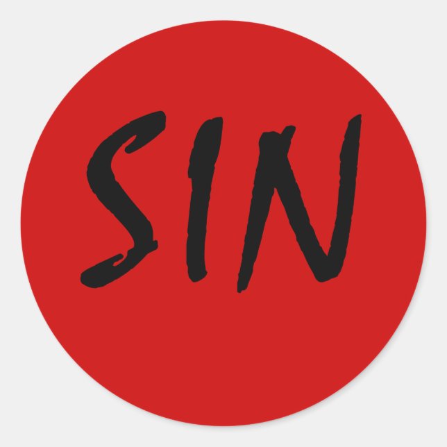 SIN CLASSIC ROUND STICKER (Front)