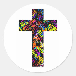 sin classic round sticker