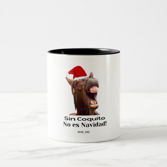 Sin Coquito No Es Navidad! Two-Tone Coffee Mug (Center)