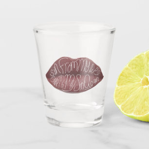 "Sin from my Lips" R+J quote  Shot Glass