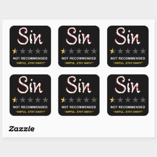 Sin – Not Recommended: Christian Faith Gospel  Square Sticker