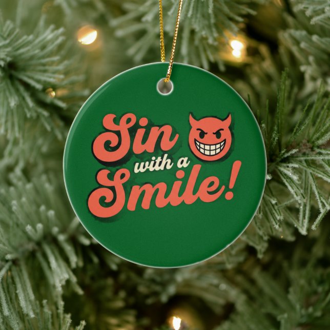 Sin with a Smile Ceramic Tree Decoration (Tree)