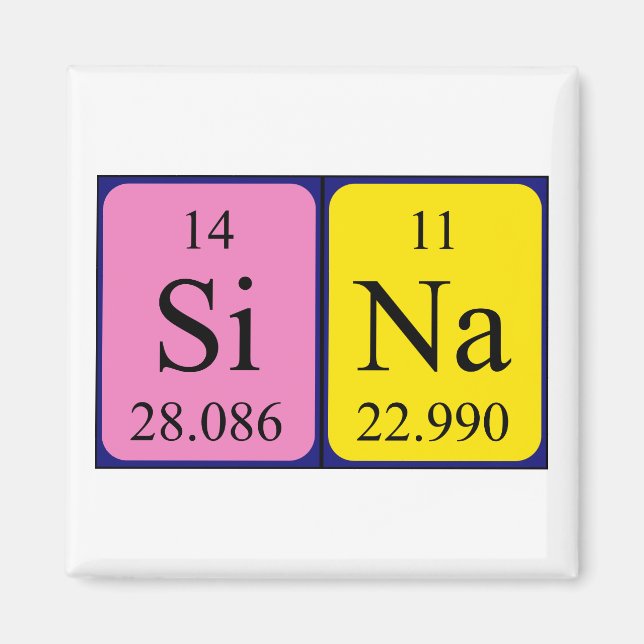 Sina periodic table name magnet (Front)