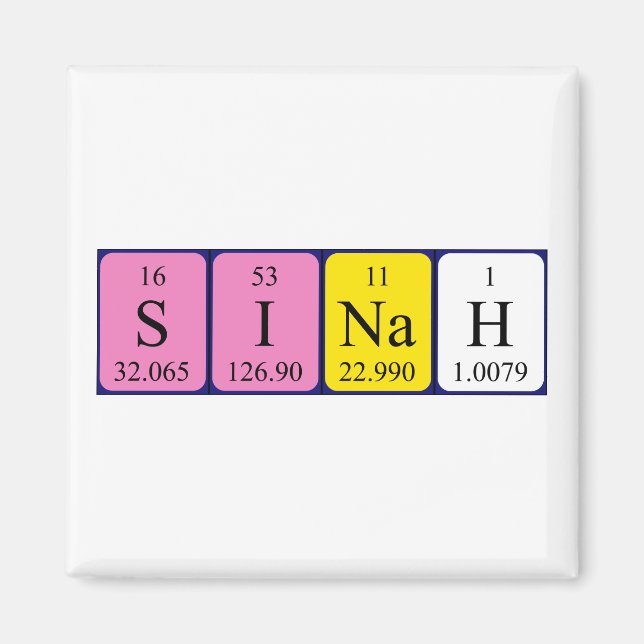 Sinah periodic table name magnet (Front)