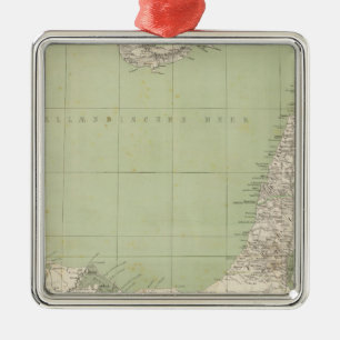 Sinai, Egypt, Syria Atlas Map Metal Tree Decoration