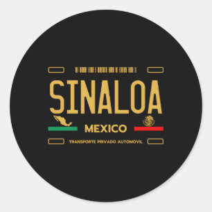 Sinaloa Mexico License Plate Aesthetic Sinaloa Classic Round Sticker