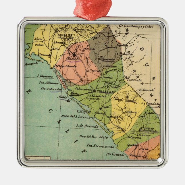 Sinaloa, Mexico Metal Tree Decoration (Front)