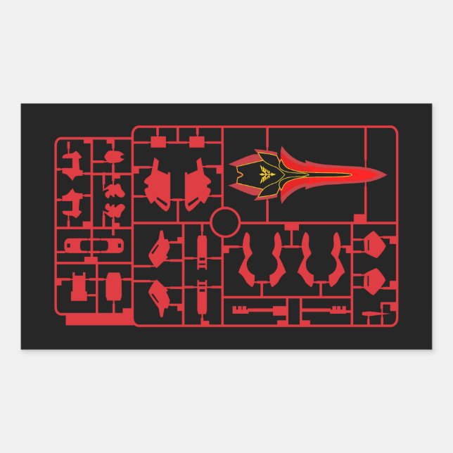 sinanju gundam gunpla plamo model runner kit char  rectangular sticker (Front)