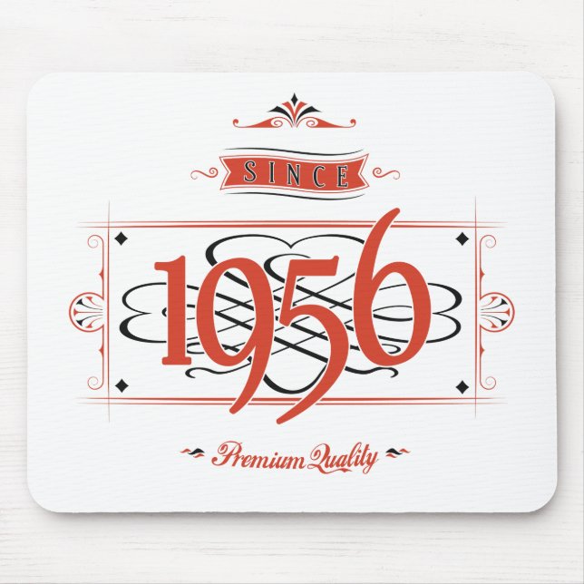 Since 1956 (Red&Black) Mouse Mat (Front)
