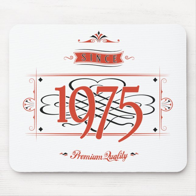 Since 1975 (Red&Black) Mouse Mat (Front)