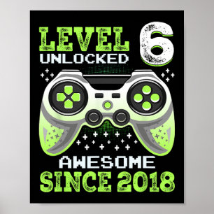 Since 2018 Funny Video Game 6th Birthday Poster
