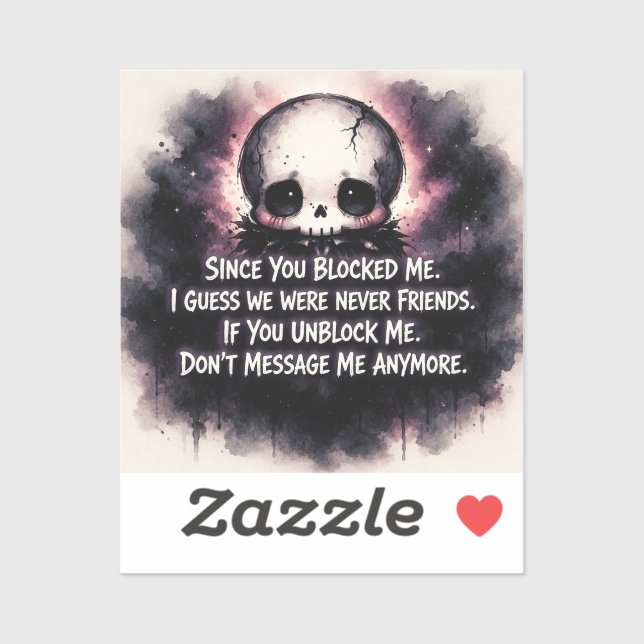 Since You Blocked Me Chibi Gothic Skull (Sheet)