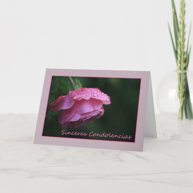 Sinceras Condolencias Spanish sympathy card (Front)