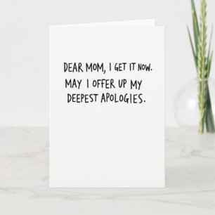 Sincere Mum Apology Note Card