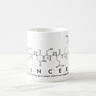 Sincere peptide name mug