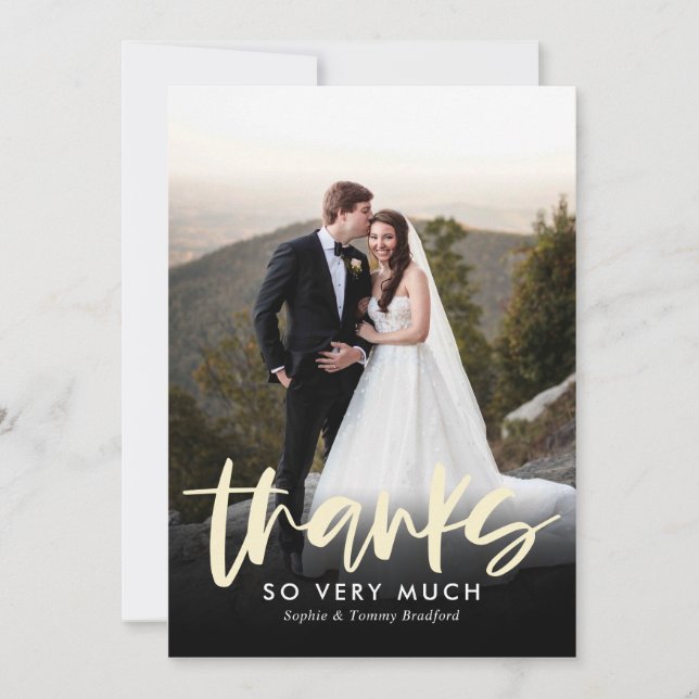 Sincere Thanks Flat Thank You Note Card (Front)