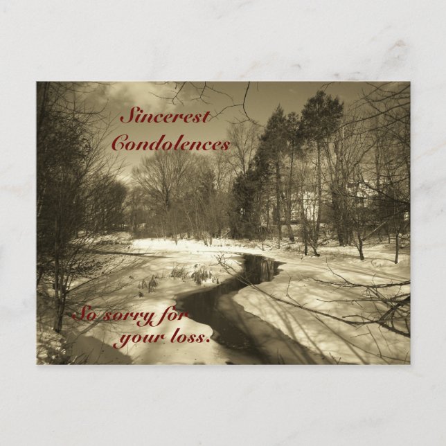 Sincerest Condolences Post Card (Front)