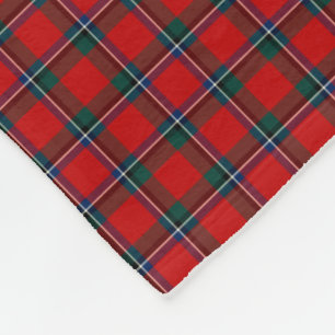 Sinclair Clan Red, Green, and Royal Blue Tartan Fleece Blanket