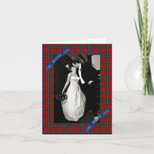 Sinclair Plaid Custom Wedding Photo Thank You Card