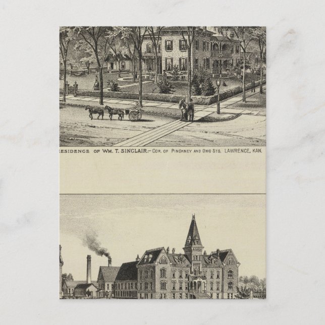 Sinclair Residence, Kansas Postcard (Front)