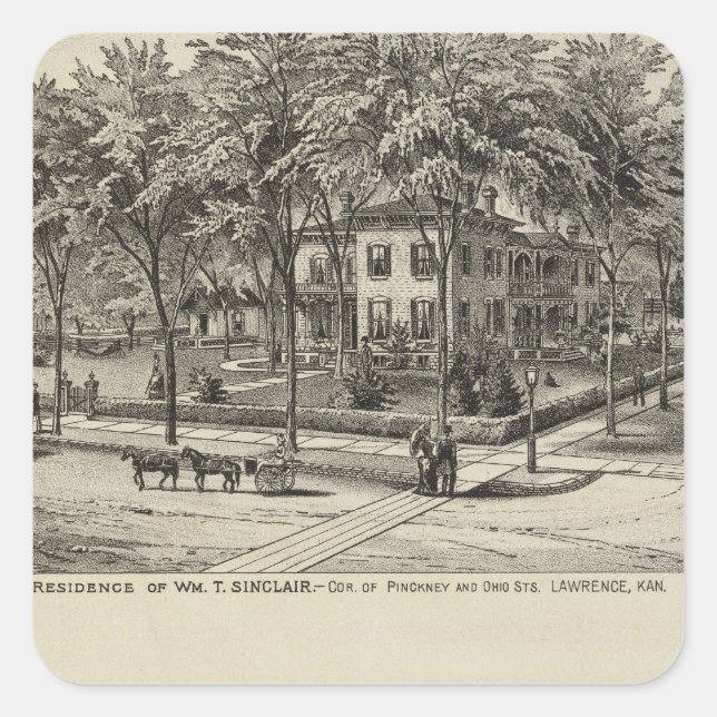 Sinclair Residence, Kansas Square Sticker (Front)